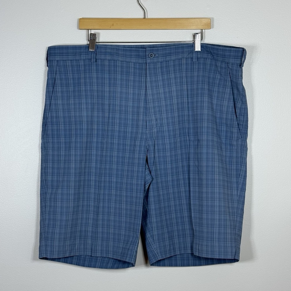 Nike Mens Golf Shorts 42 Blue Plaid‎ Fit-Dry Stretch Performance 319691-413